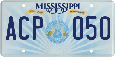 MS license plate ACP050