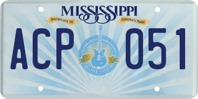 MS license plate ACP051