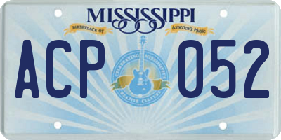 MS license plate ACP052