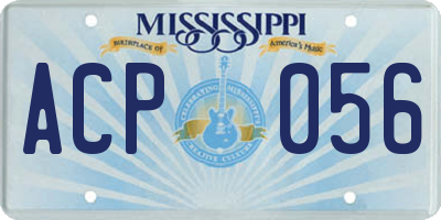 MS license plate ACP056