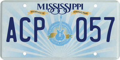 MS license plate ACP057