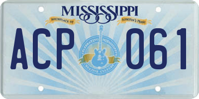 MS license plate ACP061