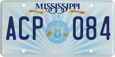 MS license plate ACP084