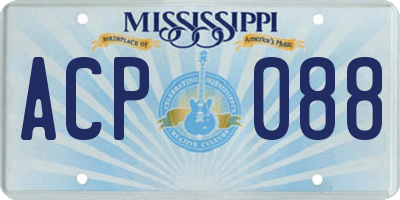 MS license plate ACP088