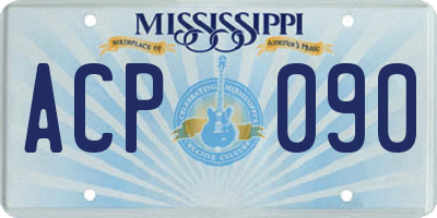 MS license plate ACP090