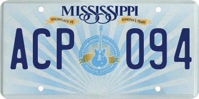 MS license plate ACP094