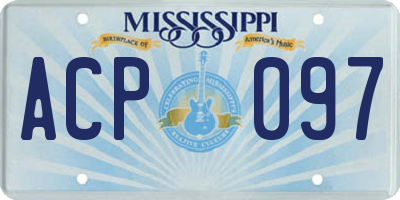 MS license plate ACP097