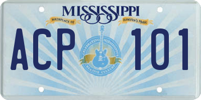 MS license plate ACP101