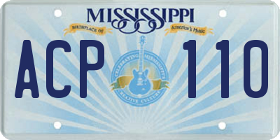 MS license plate ACP110