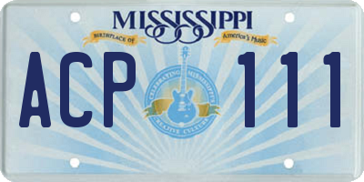 MS license plate ACP111
