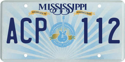 MS license plate ACP112