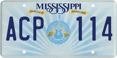 MS license plate ACP114