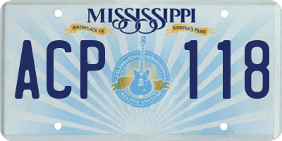 MS license plate ACP118