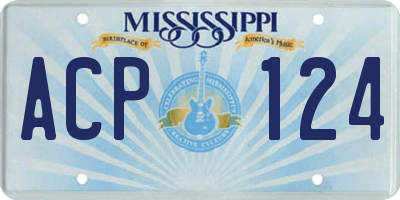 MS license plate ACP124