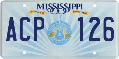 MS license plate ACP126