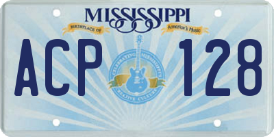 MS license plate ACP128