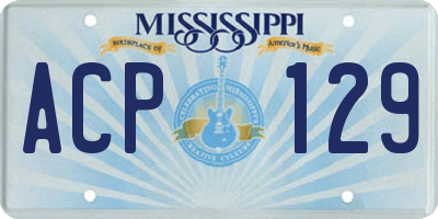 MS license plate ACP129