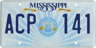 MS license plate ACP141