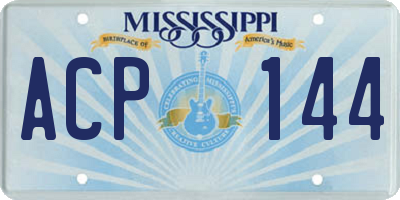 MS license plate ACP144