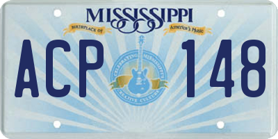 MS license plate ACP148