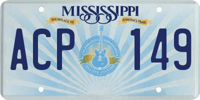 MS license plate ACP149