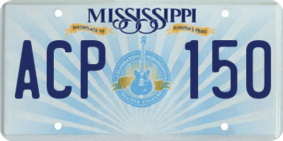 MS license plate ACP150