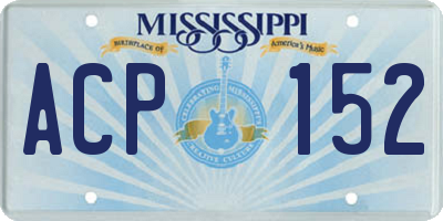 MS license plate ACP152