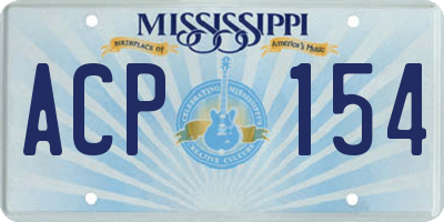 MS license plate ACP154