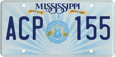 MS license plate ACP155