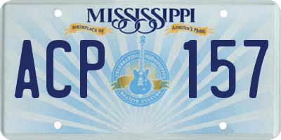 MS license plate ACP157