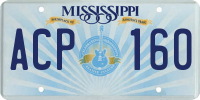 MS license plate ACP160