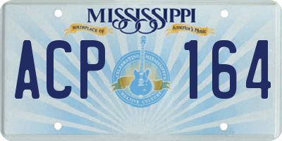MS license plate ACP164