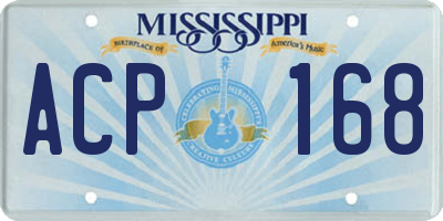 MS license plate ACP168