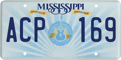 MS license plate ACP169