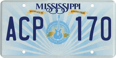 MS license plate ACP170