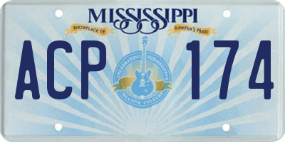 MS license plate ACP174