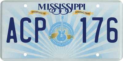 MS license plate ACP176