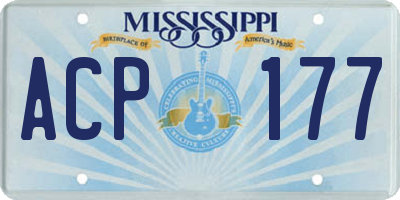 MS license plate ACP177