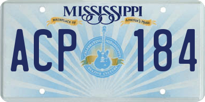 MS license plate ACP184