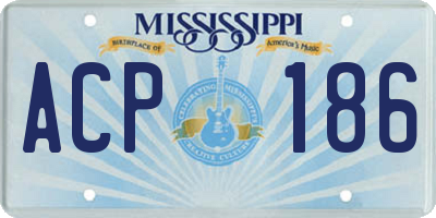 MS license plate ACP186