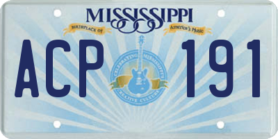 MS license plate ACP191