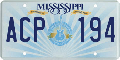 MS license plate ACP194