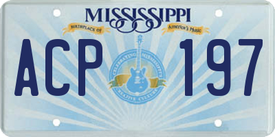 MS license plate ACP197