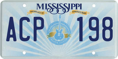 MS license plate ACP198