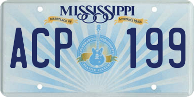 MS license plate ACP199