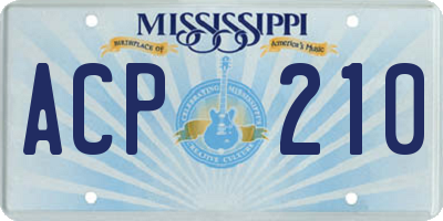 MS license plate ACP210