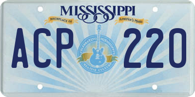MS license plate ACP220