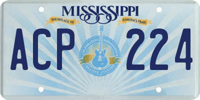 MS license plate ACP224