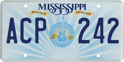 MS license plate ACP242