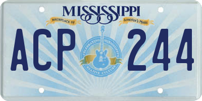 MS license plate ACP244